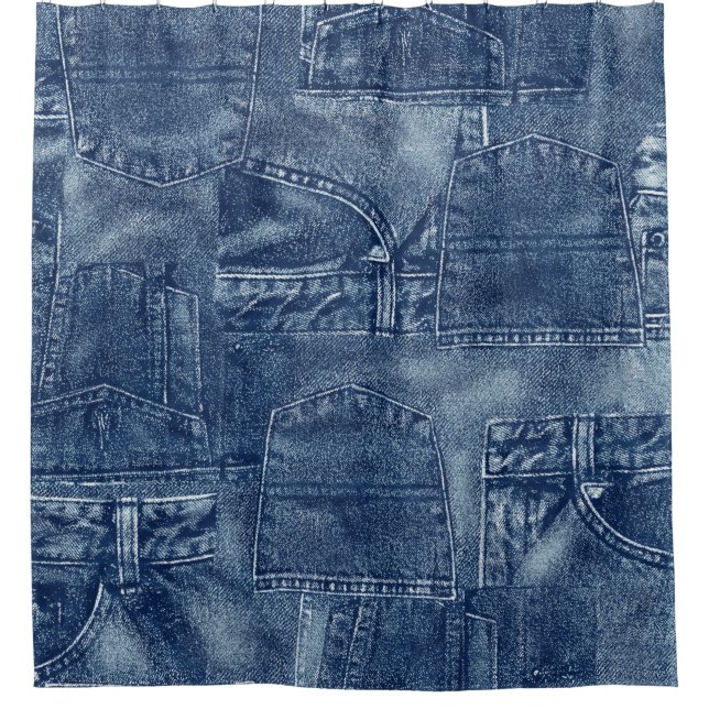 Cortina Para Box material de denim, (Frente)