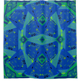 Cortina Para Box Mazipoodles Origami Chintz Blue Green