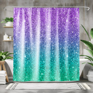 Cortina Para Box Mbre de glitter roxo a verde