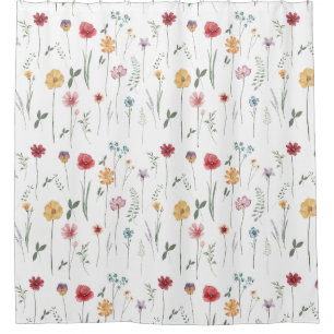 Cortina Para Box Meadow Wildflower Pattern Cottagecore Boho Vibe