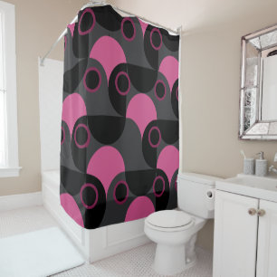 Cortina Para Box Médio Século moderno cor-de-rosa preto e cinza
