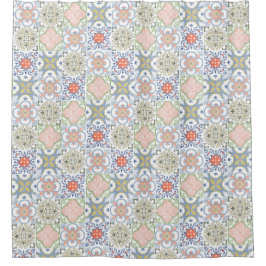 Cortina Para Box Mediterranean Tile – Vintage Portuguese Pattern