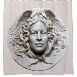 Cortina Para Box Medusa Grécia Revival Beige Neutral Marble