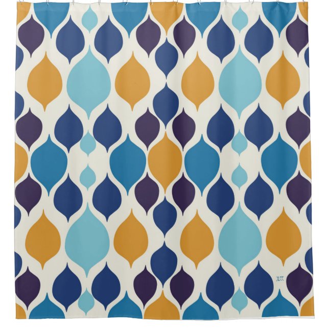 Cortina Para Box Meio século 1960s Geométrico (Frente)