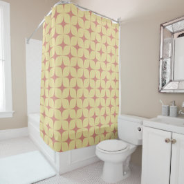 Cortina Para Box Meio século amarelo pálido e vermelho moderno Boho