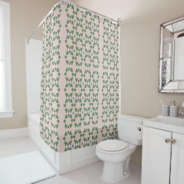 Cortina Para Box Meio século cor-de-rosa, verde-sábio com padrão