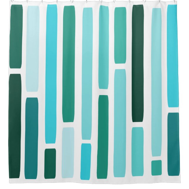 Cortina Para Box Meio século Modern Stripes Turquoise (Frente)