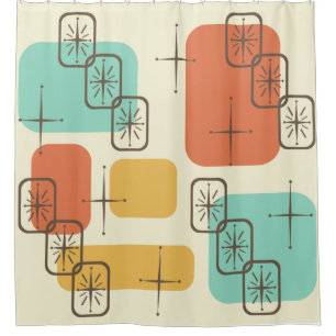 Cortina Para Box Meio século Moderno Sputnik Multicolor 1