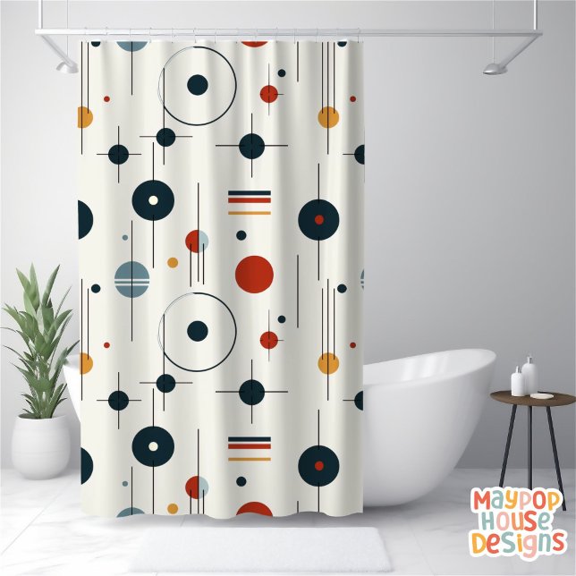 Cortina Para Box Meio século Retroativo Moderno (mid century modern shower curtain bathroom decor)