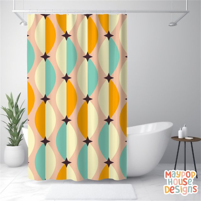 Cortina Para Box Meio século Retroativo Moderno (mid century modern shower curtain bathroom decor)