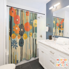 Cortina Para Box Meio século Retroativo Moderno