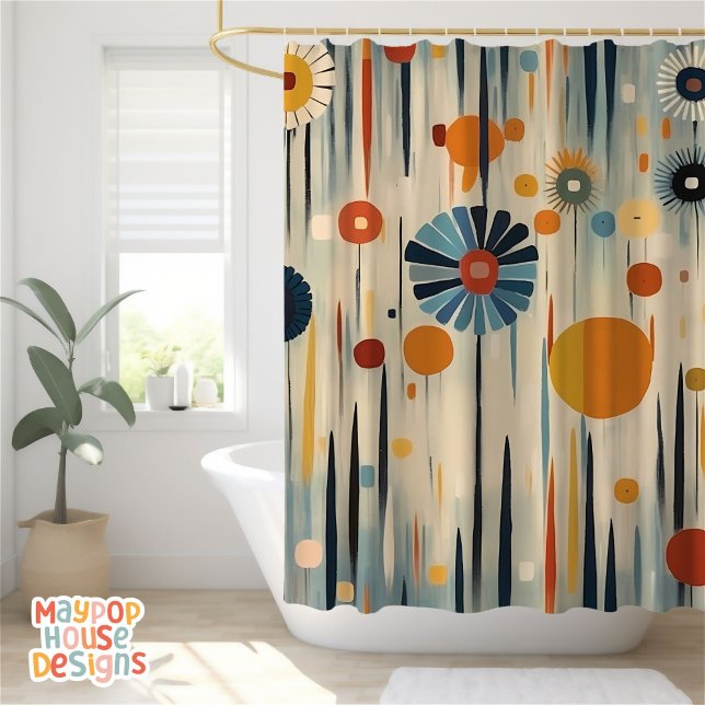 Cortina Para Box Meio século Retroativo Moderno (mid century modern shower curtain bathroom decor)