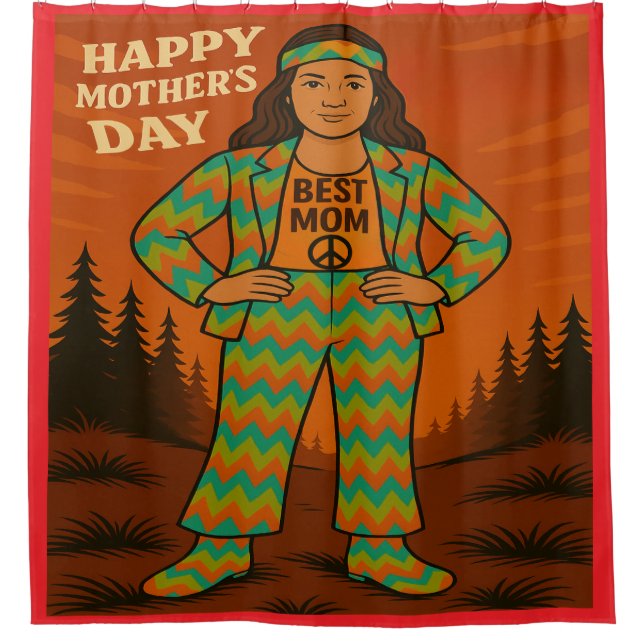 Cortina Para Box Melhor Mãe Hippie (Frente)