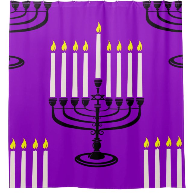 Cortina Para Box menorah hanukkah jewant impressão (Frente)