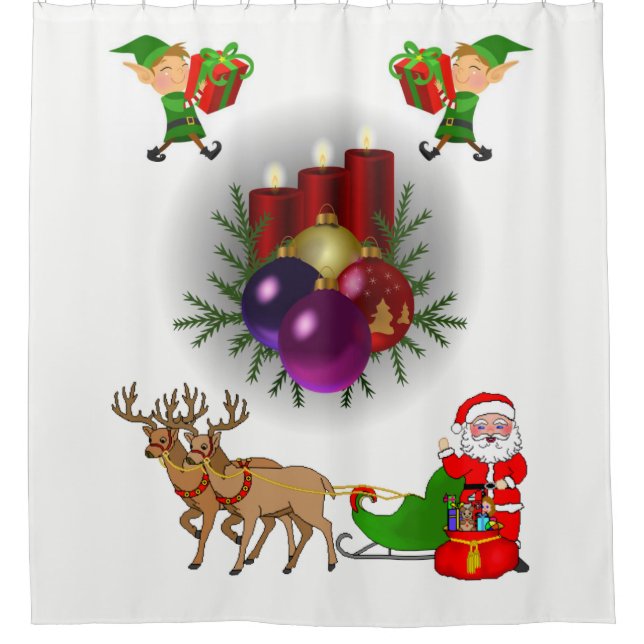 Cortina Para Box Merry Christmas Shower Curtain (Frente)
