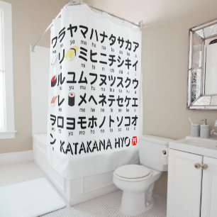 Cortina Para Box mesa Japonesa Katakana (Sushi)
