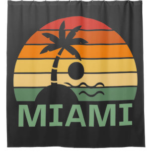 Cortina Para Box Miami Florida Vintage Palm Trees Summer Beach