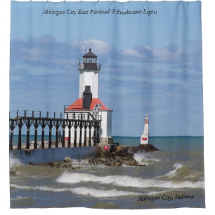 Cortina Para Box Michigan City East Pier, Bkw Lights Chá Curtain