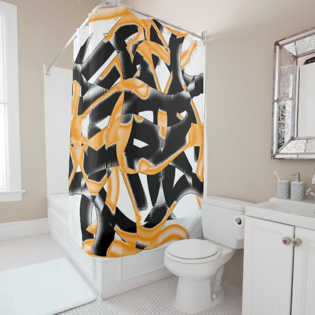 Cortina Para Box Mídia estranha de fitas queimadas, arranhão branco (In Situ)