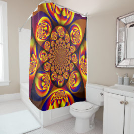 Cortina Para Box Miniesferas azuis, amarelas, Douradas