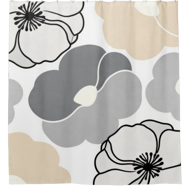 Cortina Para Box Minimal Botanicals, Neutral Beige & Ivory Pattern (Frente)