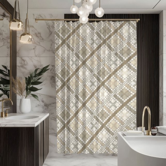 Cortina Para Box Minimal Geometric Curtain Subtle Pastel Design (Minimal Geometric Curtain Subtle Pastel Design)