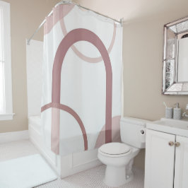 Cortina Para Box Minimalist Dusty Pink Abstract Arch Shower Curtain