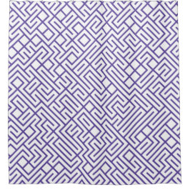 Cortina Para Box Minimalist Maze Lines Purple Pattern