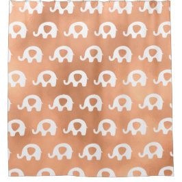 Cortina Para Box Mínimo de Elefantes brancos de cobre Dourado rosa