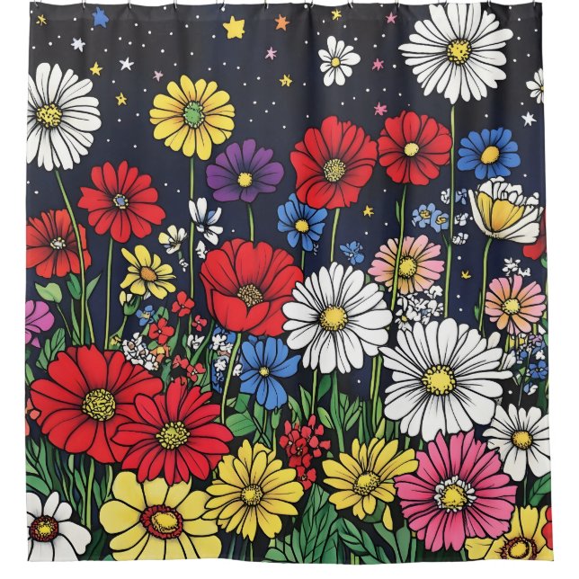 Cortina Para Box Mistura de flores (Frente)
