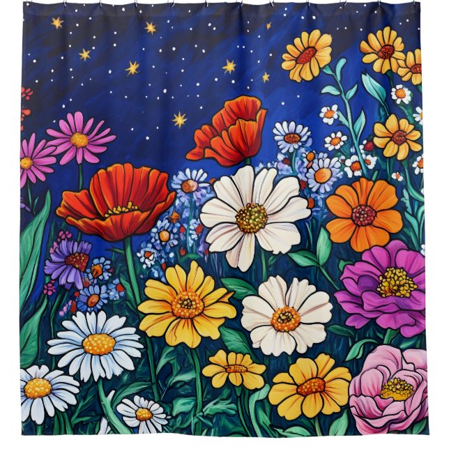 Cortina Para Box Mistura de flores (Frente)