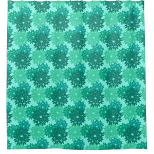 Cortina Para Box Modern Floral Kimono Impressão, Turquesa, Teal &