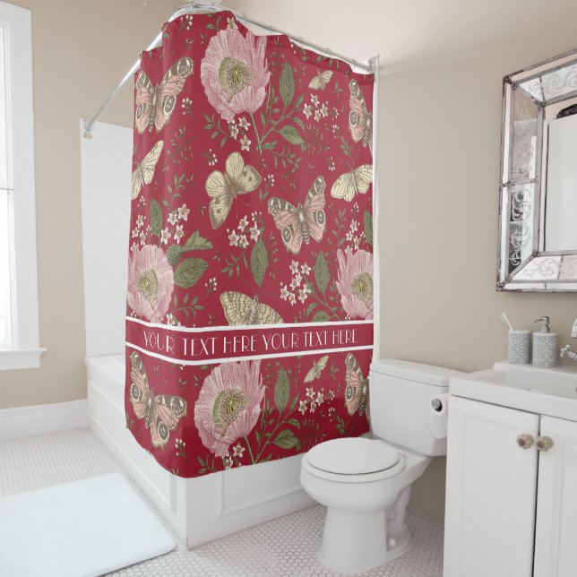 Cortina Para Box Modern Trendy Wildflower Floral Monograma Botânico (In Situ)