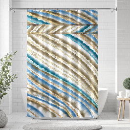 Cortina Para Box Modern Wavy Beach Stripes