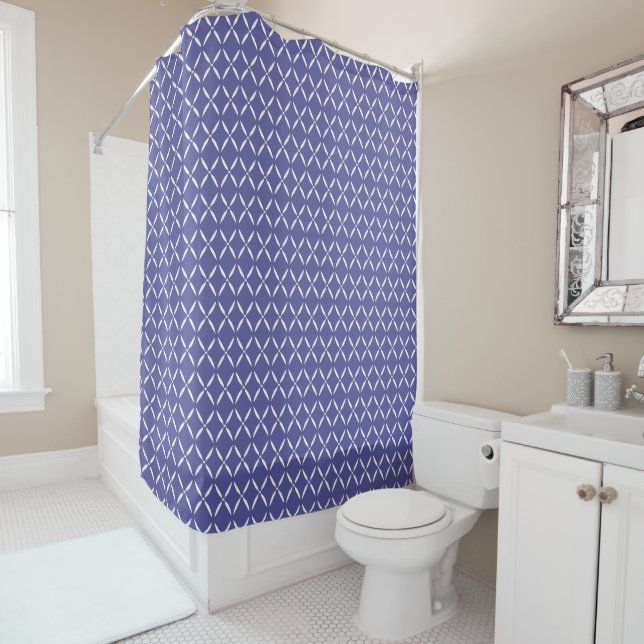 Cortina Para Box Moderno Azul e Branco de Centáurea Tendência (In Situ)