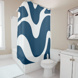 Cortina Para Box Moderno branco & azul