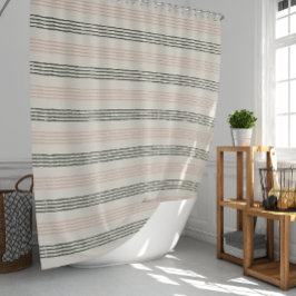 Cortina Para Box moderno prego coral Sage Green Stripe Boho