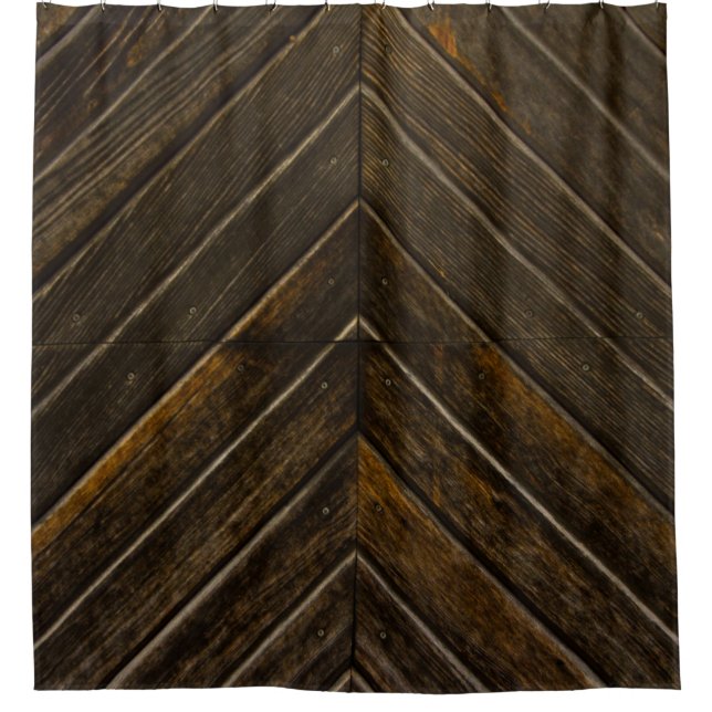 Cortina Para Box Moldura de madeira marrom (Frente)