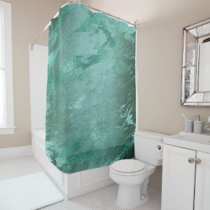 Cortina Para Box Molten Jade Emerald Green Luxury Marble
