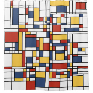Cortina Para Box Mondrian De Stijl Pattern