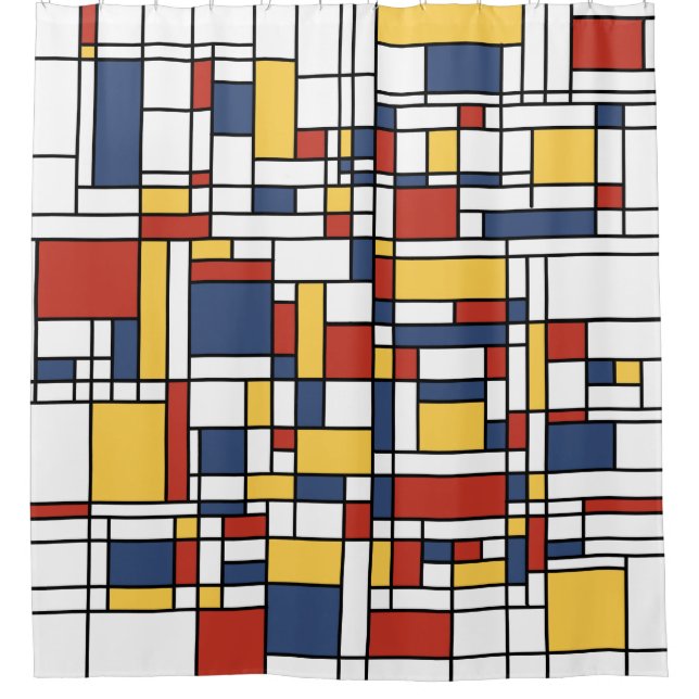 Cortina Para Box Mondrian De Stijl Pattern (Frente)