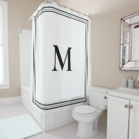 Monograma branco e preto minimalista elegante