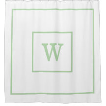 Monograma Branco e Verde Personalizado Único