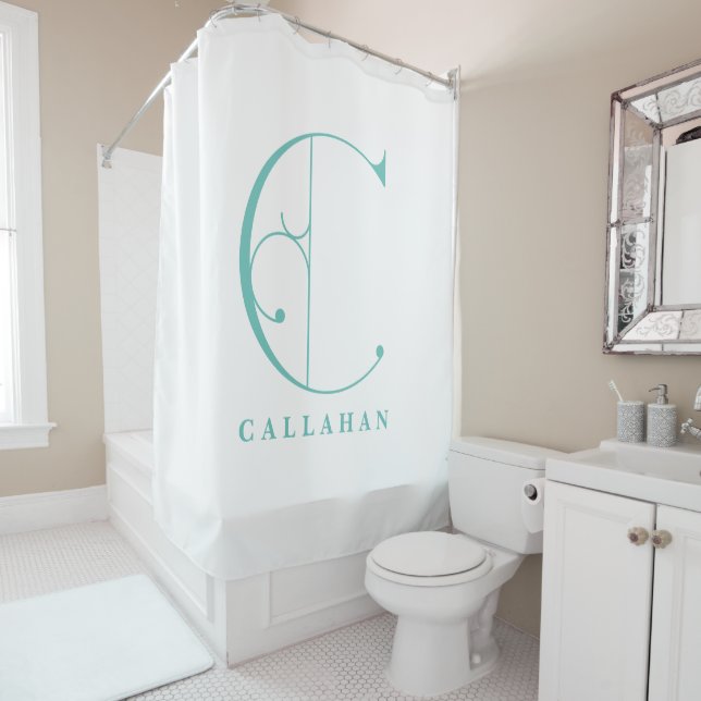 Cortina Para Box Monograma C sofisticado Personalizado (In Situ)