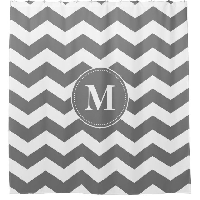 Cortina Para Box Monograma cinzento e branco feito sob encomenda (Frente)