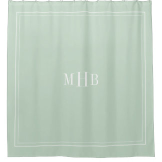 Cortina Para Box Monograma Clássico em Cor Personalizada do Seafoam