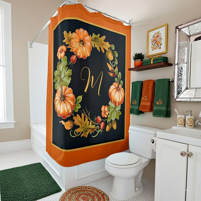 Cortina Para Box Monograma da coroa abóbora (Criador carregado)