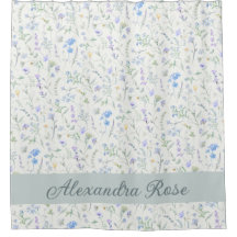 Monograma de Nome de Flor Silvestre Aquarela Roxo 