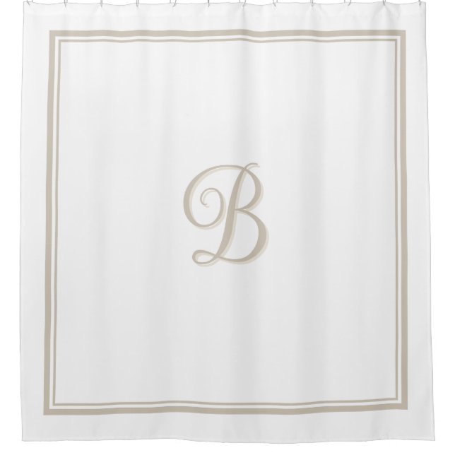 Cortina Para Box Monograma de Script de Borda Dupla Elegante (Frente)