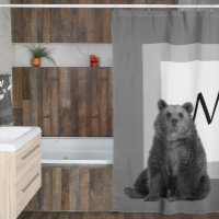 Monograma de Urso Moderno Preto de Cabina